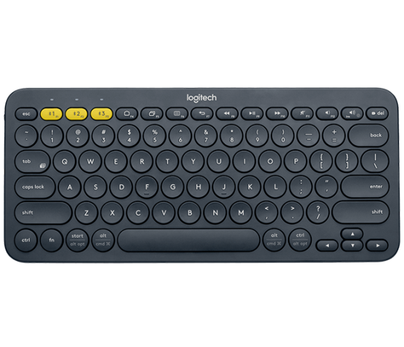 Клавиатура беспроводная Logitech K380 (DARK GREY, Multi-Device, Bluetooth Classic (3.0), 2 батарейки типа ААА) (M/N: Y-R0056)