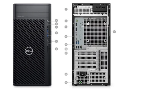 Рабочая станция Dell/Precision 3680 CTO Base/Tower/3г/Core i9/14900/2 GHz/32 Gb/M.2 PCIe SSD/512 Gb/RTX 2000 Ada/16 Gb/Windows 11/Pro/64/Многоязычная