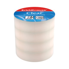 Пакет клейких лент ErichKrause® Clear, 18ммх33м (4 ленты)