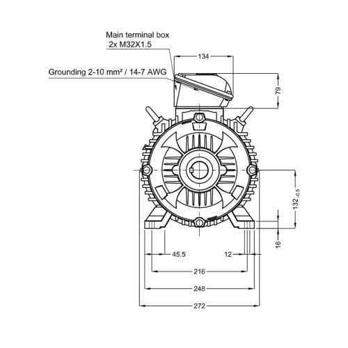 Асинхронный электродвигатель WEG 17725872 WGOST-132M/L 11 кВт 4P B3T 220/380 В 50 Гц