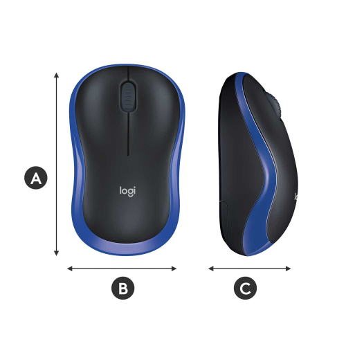 Мышь беспроводная Logitech M185 Blue (синяя, оптическая, 1000dpi, 2.4 GHz/USB-ресивер) (M/N: MR0087 / CU0019)