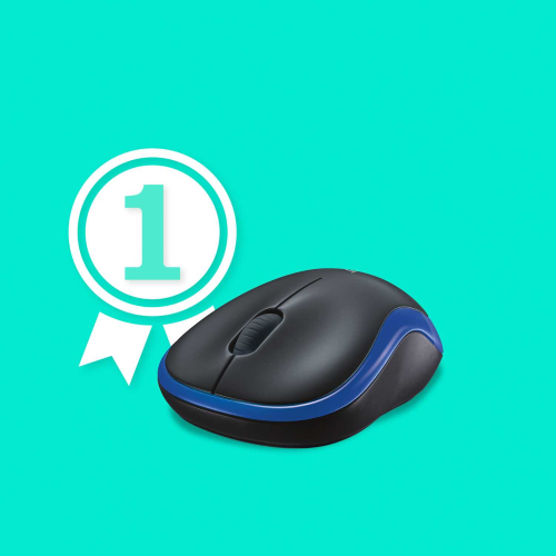 Мышь беспроводная Logitech M185 Blue (синяя, оптическая, 1000dpi, 2.4 GHz/USB-ресивер) (M/N: MR0087 / CU0019)