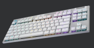 Клавиатура игровая Logitech G915 TKL WHITE (механическая, без цифрового блока, с RGB-подсветкой и поддержкой технологии Lightspeed), 2.4GHZ/BT, TACTILE SWITCH (M/N: YR0076 / C-U0018)