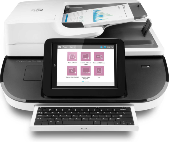 Сканер HP Digital Sender Flow 8500 Fn2 Scanner (A4), 600 dpi, 24 bit, ADF (150 pages), 100/100 ppm, USB, Duty cycle 10 000 pages
