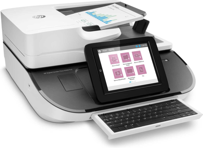 Сканер HP Digital Sender Flow 8500 Fn2 Scanner (A4), 600 dpi, 24 bit, ADF (150 pages), 100/100 ppm, USB, Duty cycle 10 000 pages
