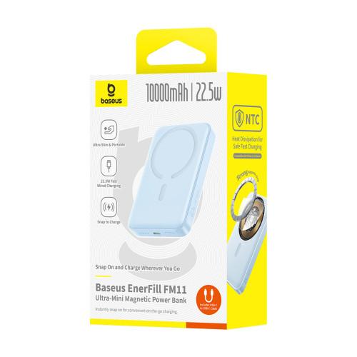 Портативный внешний аккумулятор Baseus EnerFill FM11 Ultra-Mini 10000mAh 22.5W White(P1008210E313-00
