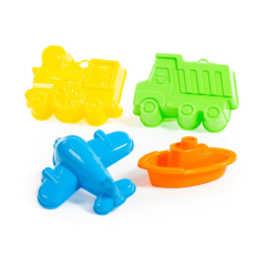 Полесье Набор №258: формочки (самосвал + паровоз + самолёт), кораблик "Юнга"