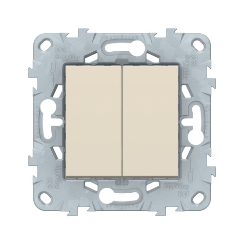 Переключатель двухклавишный SE NU521344 Unica New бежевый
