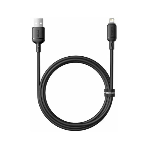 Интерфейсный кабель Baseus Silky USB to iP 2.4A 1m Black (P10377702113-00)