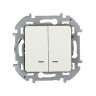Выключатель двухклавишный с подсветкой Legrand 673631 Inspiria с/у слоновая кость