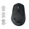 Мышь беспроводная Logitech M720 Triathlon (1000dpi, Bluetooth, 2.4 GHz/USB-ресивер (Logitech Unifying®), 8 кнопок, 1 батарея типа AA) (M/N: M-R0062 / C-U0007)