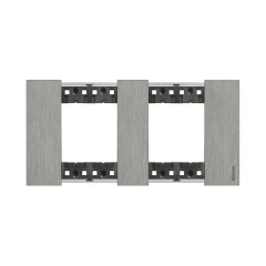 Рамка декоративная Bticino KA4802M2ZG Living Now 2 поста (2+2 модуля) Сталь