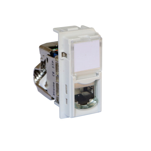 Розетка компьютерная Bticino KW4279C6S Living Now RJ45 cat6 STP 1 модуль белая