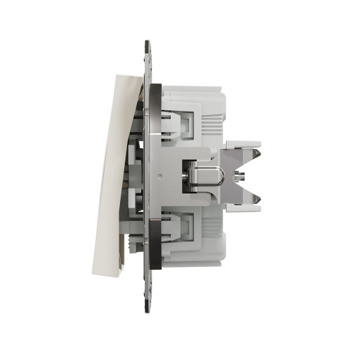 Выключатель двухклавишный SE EPH0370123 Asfora механизм быстрозажим. клеммы кремовый