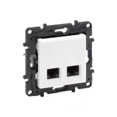 Информационная розетка двойная Niloe Step 2хRJ45 Кат.6e UTP Белый new