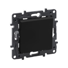 Выключатель одноклавишный Niloe Step 10А авт.клеммы Чёрный new