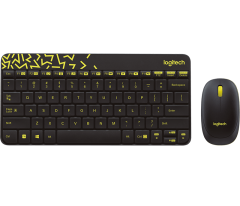 Комплект беспроводной Logitech MK240 Nano Black/Yellow (клавиатура+мышь) (M/N: M-R0041 / Y-R0036 / C-U0010)