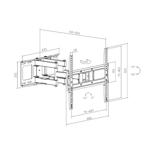 Кронштейн XG FMWA-3275 для ТВ и мониторов 32"-75"