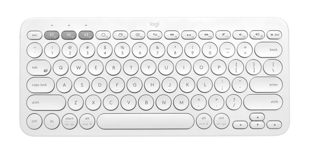 Клавиатура беспроводная Logitech K380 (OFFWHITE, Multi-Device, Bluetooth Classic (3.0), 2 батарейки типа ААА) (M/N: Y-R0056)
