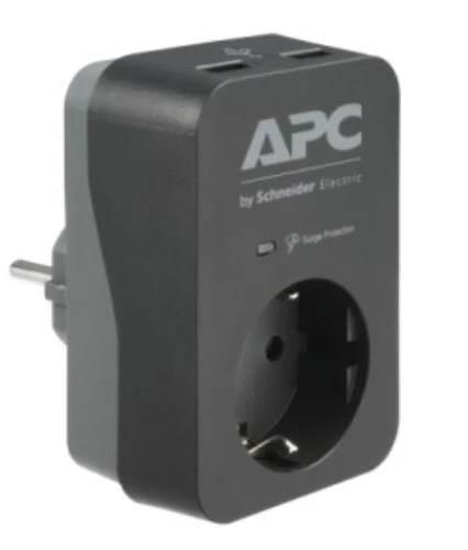 Сетевой фильтр APC/Essential SurgeArrest 1 Outlet Black/1 розет./16 А/2 USB Ports Black/230V