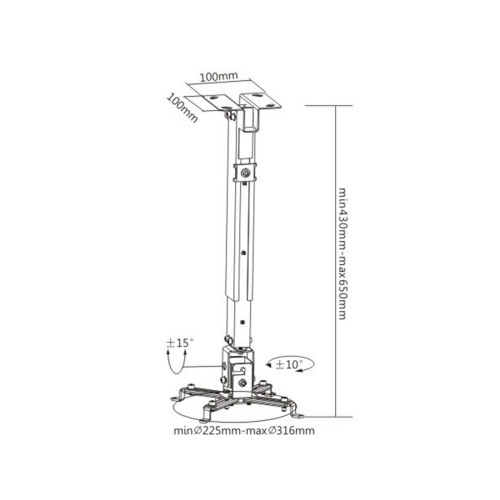 Кронштейн потолочный Brateck PRB-2 Белый