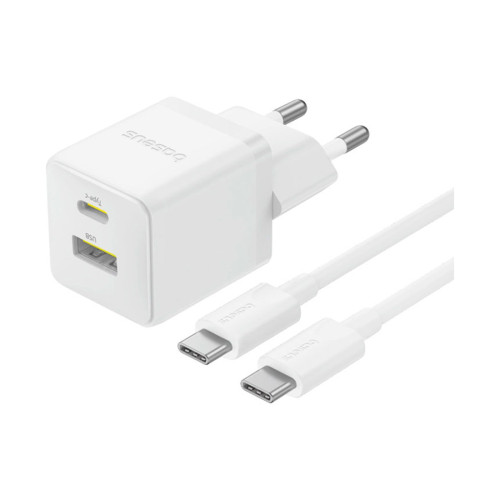 Адаптер питания Baseus Palm C+U 30W White( в комлпекте кабель Type-c) (P1011160A213-01)