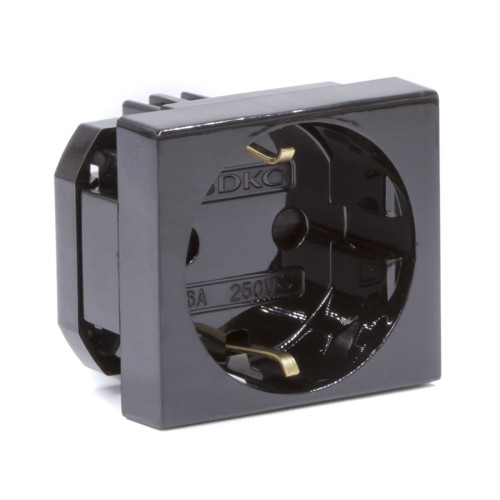 Розетка силовая серии Viva DKC 45205 2Р+Е со шторками черная