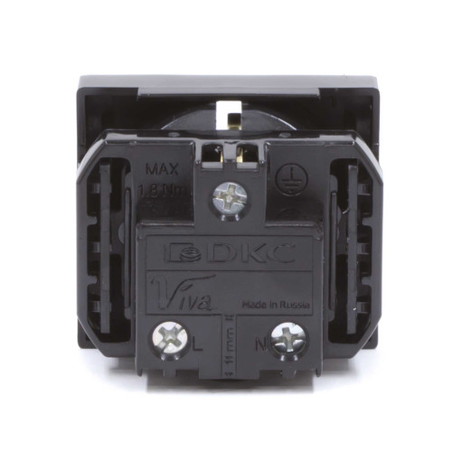 Розетка силовая серии Viva DKC 45205 2Р+Е со шторками черная