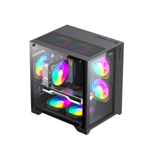 Компьютерный корпус Gamemax Infinity Mini 7 ARGB Fans + Controller Black без Б/П