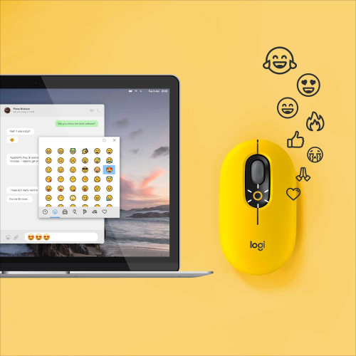 Мышь беспроводная Logitech POP MOUSE, Blast Yellow (M/N: MR0092)