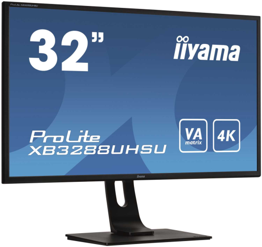 Монитор LCD 31.5'' [16:9] 3840x2160(UHD 4K) VA, nonGLARE, 300cd/m2, H178°/V178°, 3000:1, 80M:1, 1.07B, 3ms, DVI, 2xHDMI, DP, USB-Hub, Height adj, Tilt, Swivel, Speakers, Audio out, 3Y, Black