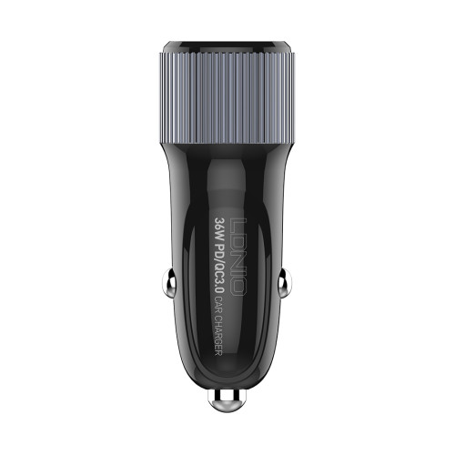 Автомобильное зарядное устройство LDNIO C510Q 2*USB（A,C) Type-C Чёрный