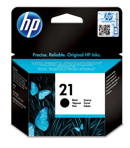 Картридж HP 21 Black Original Ink Cartridge для HP DeskJet F300, D1400, D1500, D2300, D2400, F2100, F2200, F22200, F4100 series, HP OfficeJet 4300, 5600, J3600, J5500 series, HP Printer / Scanner / Copier 1400 series, HP Fax 3100 series