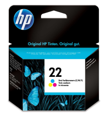 Картридж HP 22 Tri-Color Original Ink Cartridge для HP DeskJet F300, D1400, D1500, D2300, D2400, F2100, F2200, F22200, F4100 series, HP OfficeJet 4300, 5600, J3600, J5500 series, HP Printer / Scanner / Copier 1400 series, HP Fax 3100 series