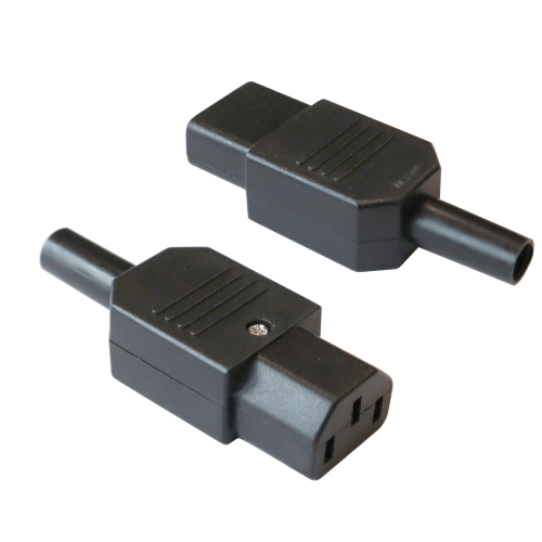 Вилка IEC 60320 C13, 10A, 250V, прямая, разборная, черная