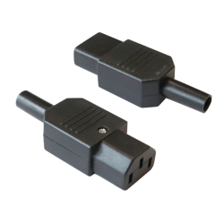 Вилка IEC 60320 C13, 10A, 250V, прямая, разборная, черная