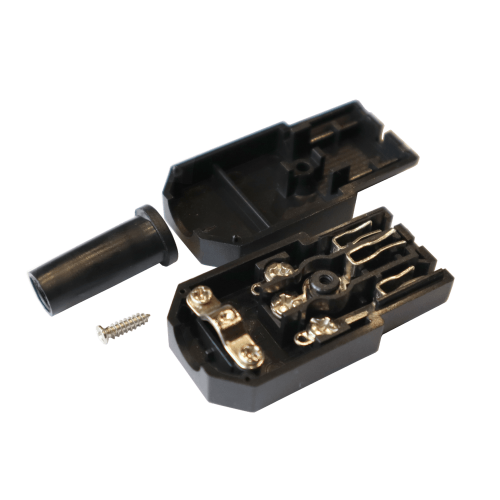 Вилка IEC 60320 C13, 10A, 250V, прямая, разборная, черная