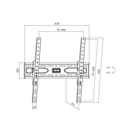 Кронштейн Brateck KL36-44T для ТВ и мониторов, 32"-75"