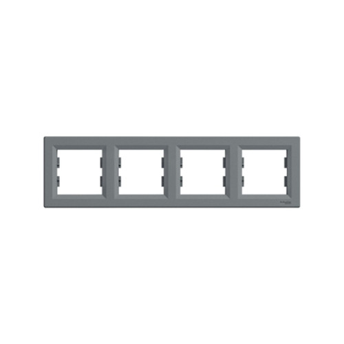Рамка горизонтальная SE EPH5800462 Asfora 4 постовая сталь