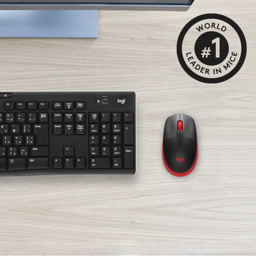 Мышь беспроводная полноразмерная Logitech M190 Red (M/N: MR0087 / CU0019)