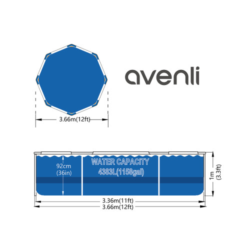 Каркасный бассейн Avenli 12336V50