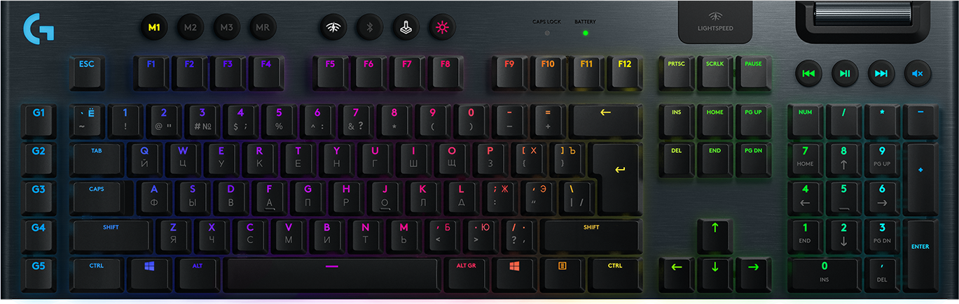 Клавиатура игровая Logitech G915 LIGHTSPEED RGB GL Tactile (механическая, беспроводная) (M/N: Y-R0069 / CU0021)