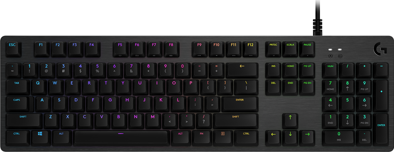 Клавиатура игровая Logitech G512 CARBON LIGHTSYNC RGB Mechanical Gaming Keyboard with GX Brown switches-CARBON-RUS-USB-N/A-INTNL-TACTILE (M/N: Y-U0034)