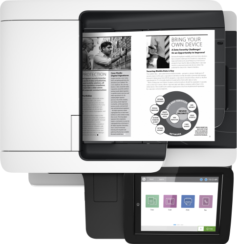 МФУ HP 1PV64A LaserJet Enterprise M528dn (A4) Printer/Scanner/Copier/ADF, 1200 dpi, 43 ppm., 1.75Gb, 1.2 GHz, tray 100+550 pages, USB+Ethernet, Print+Scan Duplex, Duty 150K pages