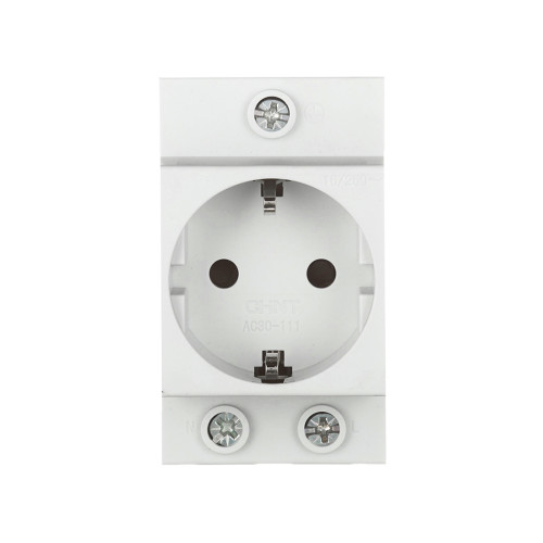 Розетка CHINT AC30-111 с ЗК на DIN-рейку