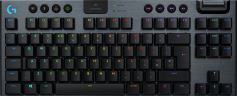 Клавиатура игровая Logitech G915 TKL (механическая, без цифрового блока, с RGB-подсветкой и поддержкой технологии Lightspeed), 2.4GHZ/BT, CLICKY SWITCH (M/N: YR0076 / C-U0018)