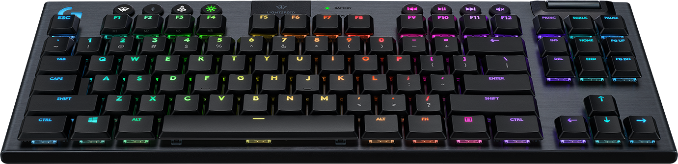 Клавиатура игровая Logitech G915 TKL (механическая, без цифрового блока, с RGB-подсветкой и поддержкой технологии Lightspeed), 2.4GHZ/BT, CLICKY SWITCH (M/N: YR0076 / C-U0018)