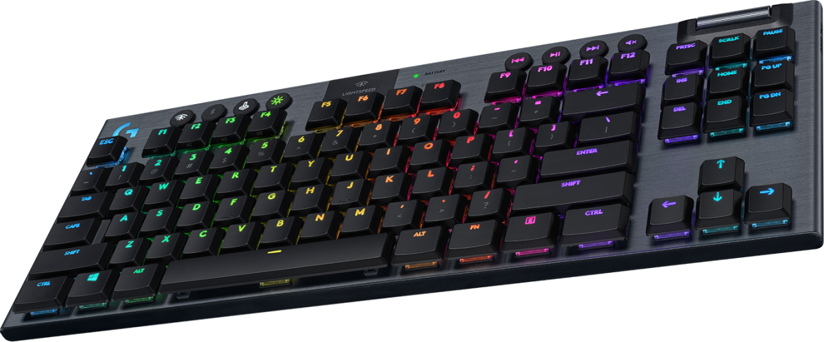 Клавиатура игровая Logitech G915 TKL (механическая, без цифрового блока, с RGB-подсветкой и поддержкой технологии Lightspeed), 2.4GHZ/BT, CLICKY SWITCH (M/N: YR0076 / C-U0018)