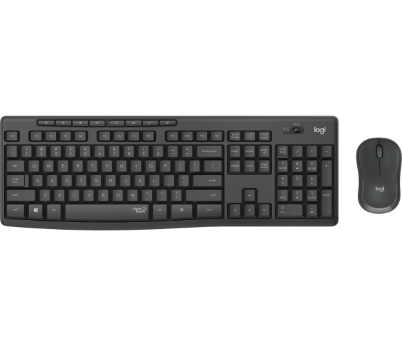 Комплект беспроводной Logitech MK295 с поддержкой SilentTouch (клавиатура+мышь, GRAPHITE, RUS, 2.4GHz) (M/N: Y-R0042 / MR0085 / C-U0010)