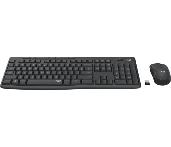 Комплект беспроводной Logitech MK295 с поддержкой SilentTouch (клавиатура+мышь, GRAPHITE, RUS, 2.4GHz) (M/N: Y-R0042 / MR0085 / C-U0010)